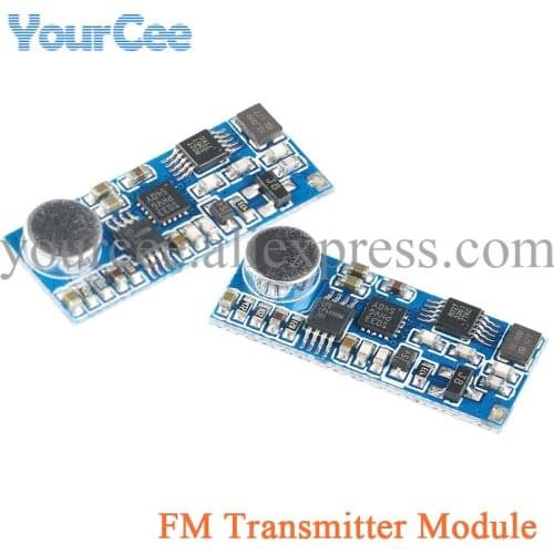 Mini Mono Single Channel Transmitter Board FM Wireless Transmitter Microphone Module Serial Port Control DC 3V-5V 76M-108MHz