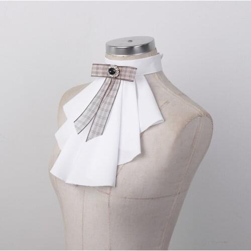 Fake Collar Steampunk Renaissance Detachable Ruffled Jabot Neck Collar Colonial Pirate Party Victorian Vampire Costume Accessory