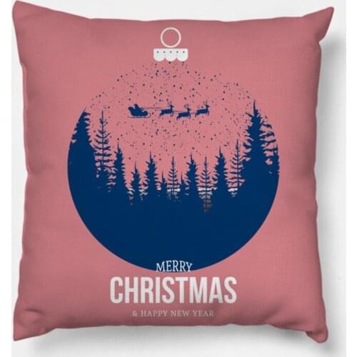 Snowman Christmas Cushion Cover Polyester Decorative Throw Pillow New Year Xmas Decor Sofa Living Room Home Decoration