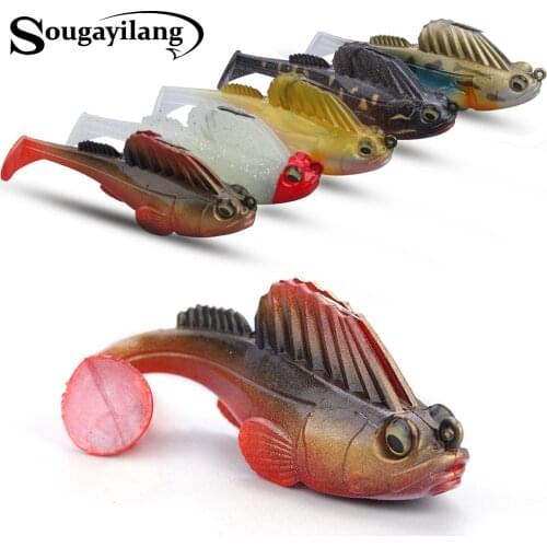 Sougayilang 1/2/3Pcs Swimbait Worm Fishing Lure Soft Fishing Lure Saltwater/Freshwater Fishing Wobblers Bait Tackle