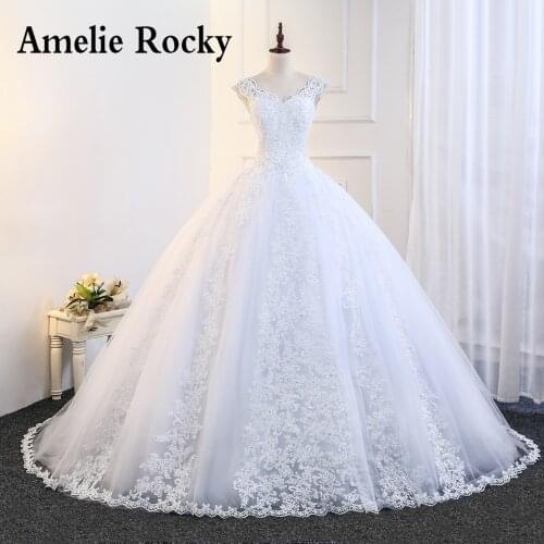 Vestidos De Noiva 2020 Ball Gown Bridal Dress Appliques Lace Wedding Dress Beaded Princess Wedding Gown Backless Robe De Mariage