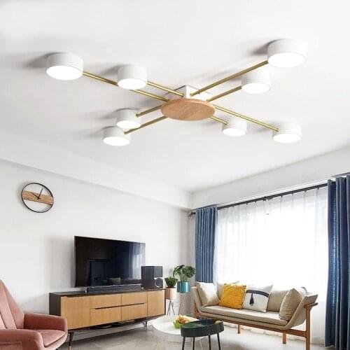 Nordic style living room LED ceiling lamp bedroom chandelier hotel lobby black and white gray chandelier lighting direct sales