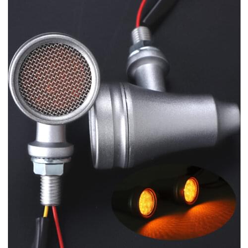Motorcycle LED Turn Signal Light Retro Blinker Flashers Amber Indicator Lights 10mm LED Brake Light for Harley Honda Yamaha