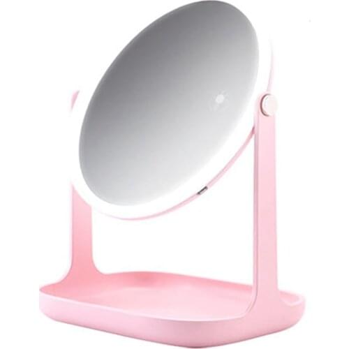 Led Mirror Makeup Mirror Light Table Mirror Smart Press Control Adjustable Light Desk Standing Cosmetic Mirrors