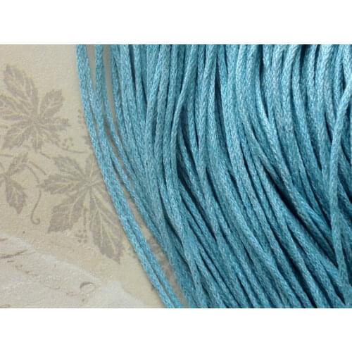 Free Ship 1 mm Cotton Waxed Cord Sky Blue Waxed Cotton String, 500 yards Waxed Cotton Cord, Bracelet Cord, Knotting Cord