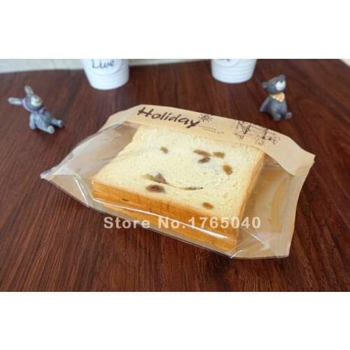 120*230*45mm High-grade kraft paper bag/ PVC window toast bread bag/ pillow bread bag 200pcs/lot