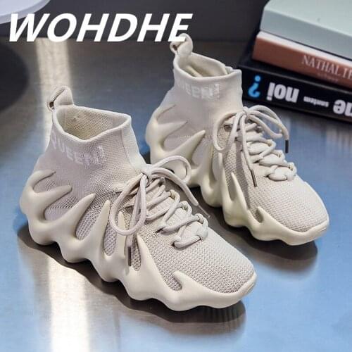 WOHDHE Women Sport Shoes Casual Sneakers Comfort Walking Mesh Breathable Outdoor Shoes Solid Pleated Lace-up Fashion and New
