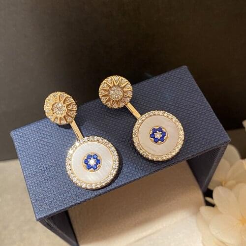 Women Fashion Jewelry Lucky Eye Fritillary Earring Gold Color Devil Eyes Back-Hanging Detachable Earrings Female