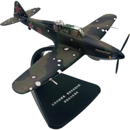 1:76 Scale Alloy Metal IL-2 Attacker Aircraft Airline Diecast Model Toy w/ Display Base Kids Gift Desk Decor