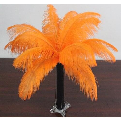 10pcs Beautiful Orange 30-35cm/12-14 inch Natural Ostrich Feathers Wedding Party Christmas Home Craft Accessories Decoration