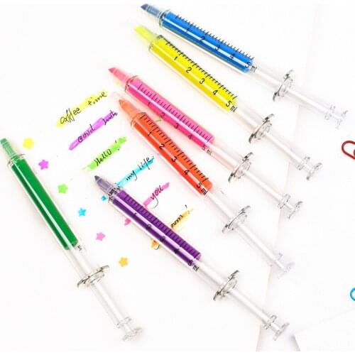 100 pcs/lot Needle Tube Candy Color Watercolor Pen Scrawl Drawing Color Highlighters Promotional Markers Gift Stationery