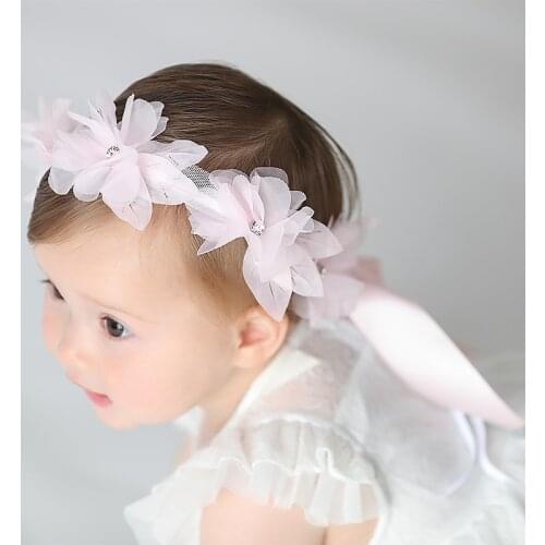2019 Brand Baby Girls Flower Headband Wreath Weddings Party Garland Lace Floral Crown Hairbands Princess Costume