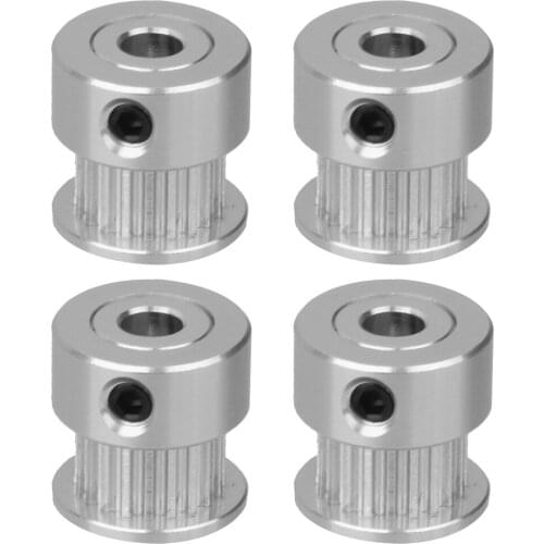 4Pcs Stainless Steel GT2 Timing Belt Pulley 5mm Bore For 3D Printer 6mm Width Timing Belt