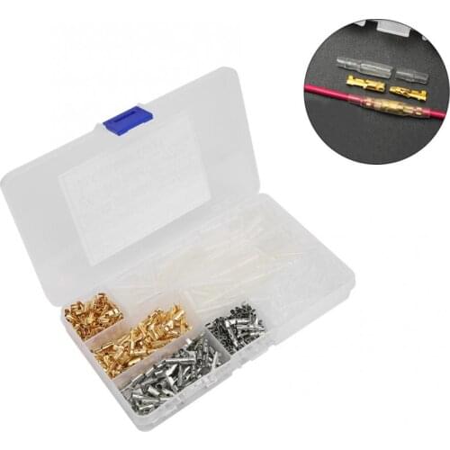 400PCS 4.0mm Male Female Wire Connectors Cold-Pressed Car Electrical Connector Terminal Insulation Covers Kit