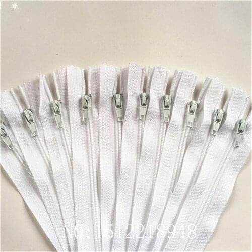 50pcs ( 12 Inch ) 30cm White Nylon Coil Zippers Tailor Sewer Craft Crafters &FGDQRS #3 Closed End