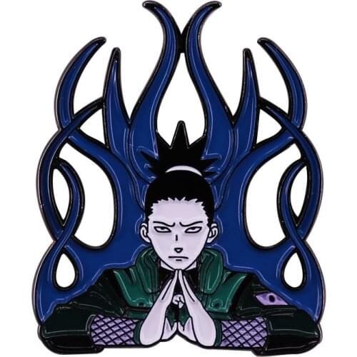 Anime Lovers Fans Accessories Shippuden Nara Shikamaru Cartoon Enamel Metal Bag Clothes Coats Lapel Badge Brooch Pin