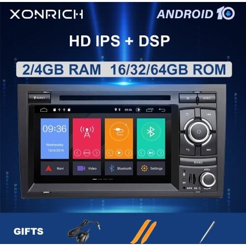 8Core 2 Din Android 10 Car DVD Radio For Audi A4 B8 B6 B7 S4 B7 B6 RS4 B7 SEAT Exeo Navigation IPS GPS Multimedia DSP 4GB 64GB