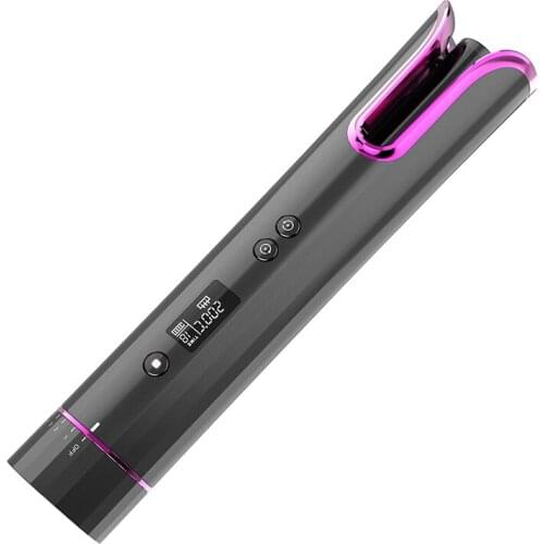 Cordless USB rechargeable Automatic Curler Cordless Waves Hair Styling LED Display Hair Curler & Straightener with High Quality