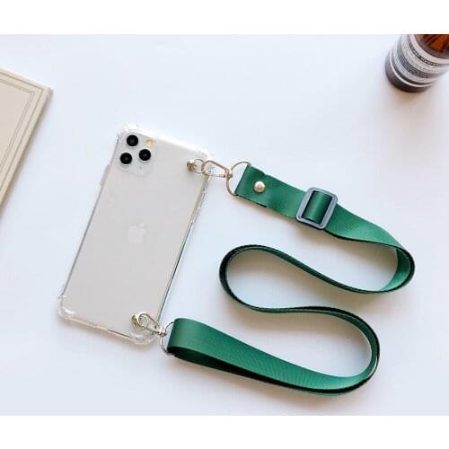 Transparent TPU Strap Necklace Phone Cover For Samsung Galaxy A71 A51 A91 A81 A41 A31 A21 A11 A01 Case Cord Chain Lanyard Fundas