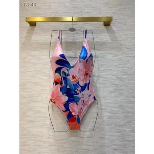 Floral Print 2021 Sexy Women One Piece Swimsuit Swimwear Ladies Top Bathing Suits Slim Beach Wear Backless Monokini