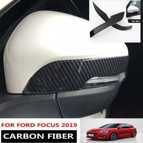 DNHFC Rearview mirror carbon fiber style decorative strip For Ford Focus 2019 2020 MK4