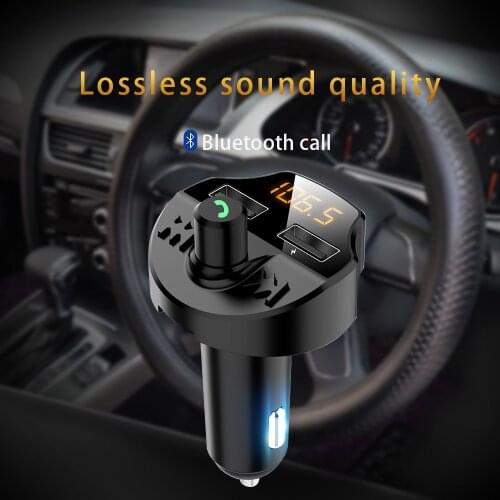 Hands-free Bluetooth Car MP3 Player FM Transmitter Dual Usb TF Card Auto MP3 Player Fast Charging Modulator Adapter T66