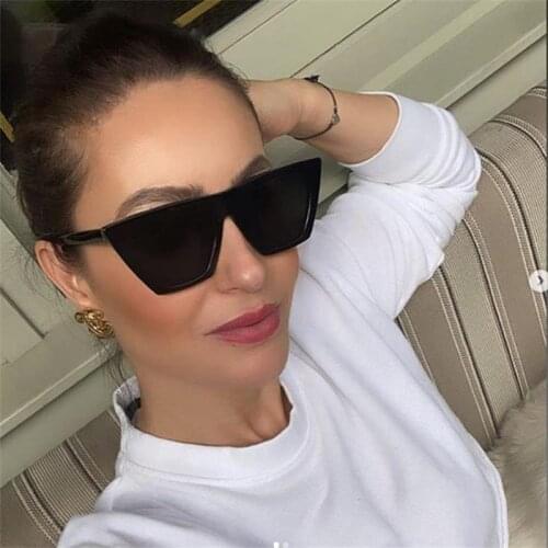 Square Cat Eye Sunglasses Retro Shades For Womens Brand Designer Black Sunglasses Vintage Ladies Sunnies Summer Beach Glasses