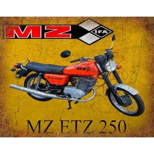 MZ ETZ 250 DDR MOTORCYCLE METAL TIN SIGN POSTER WALL PLAQUE