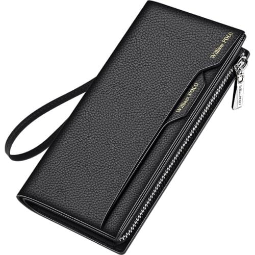Men Brand Clutch Bag Business Leather Wallet Credit Card Organizer Detachable Card Holder Gift for Men