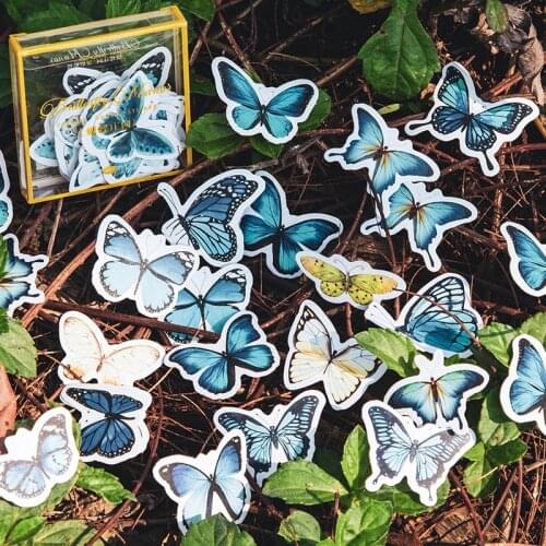 40 Pcs Vintage Butterfly Sticker Set Decor Stickers Scrapbooking Journal