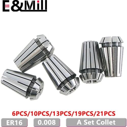 A Set High Precision 0.008 Chuck ER16 1~10mm ER Collet For CNC Milling Tool Holder Engraving Machine Lathe Mill Spring Chuck Nut