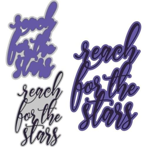 New Reach for the Stars Cutting Dies and Stamps Scrapbook Dariy Decoration Stencil Embossing Template Diy Greeting Card Gift