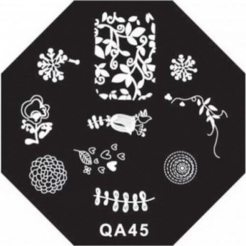 New Creative DIY nail art stamp stamping image plate template QA series Nail reusable Nofuji grass QA45