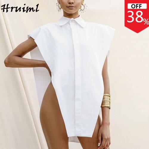 Wholesale Items Women Top Sleeveless Turn-down Collar Solid Color Plus Size Blouses and Shirts Button Casual Streetwear Tank Top