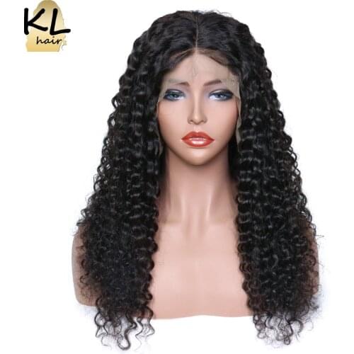 Deep Wave 360 Lace Frontal Wig Brazilian Remy Hair Lace Wigs Black Colored Human Hair Wigs For Women Plucked 13x6 Lace Front Wig
