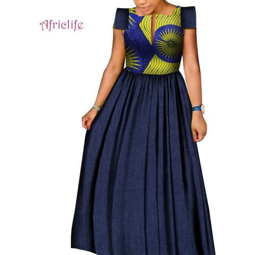 Deep -V Pleated Dresses with Beautiful Patterns Sleeveless Fashion Lady Clothing High Waist African Women Long Skirt WY6518