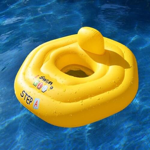 Newborn Baby Waist Float Lying Swim Ring Cute Hexagonal Inflatable Swimming Ring Float Seat Toy For Baby Toddlers Pool Bathtub