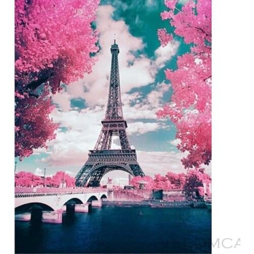 Poster Paris Eiffel Tower Cross-Stitch Kit Paint By Numbers Diy Full 5D Diamond Painting Embroidery Mosaic Accessories Home Deco