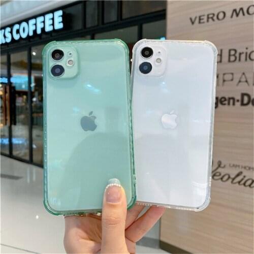 For iPhone 11 Transparent Soft TPU Case For iPhone 12 11 Pro XS Max 7 8 Plus 12 Mini X XR SE 2020 Clear Shockproof Back Cover