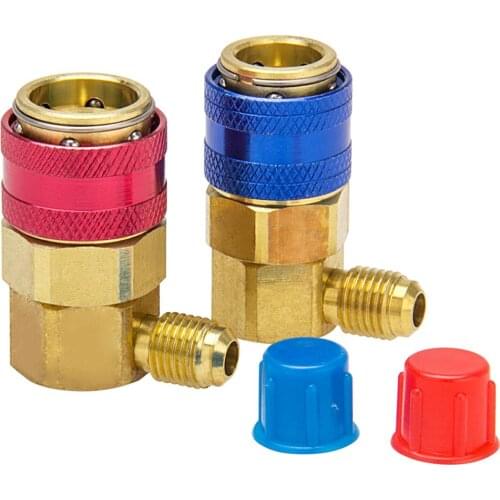 R134a A/C Manifold Gauge Conversion Kit High Low Angle Quick Adapter ACME Car AC