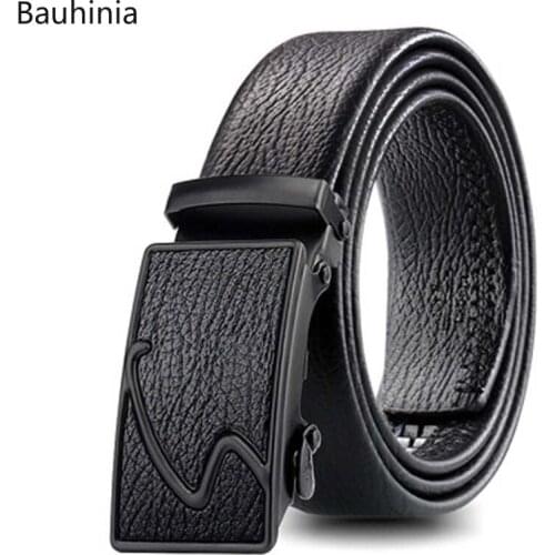 Bauhinia Automatic Buckle Belt Simple Luxury Fashion Designer For Men Male Metal Automatic Buckle Business Belt Long 120