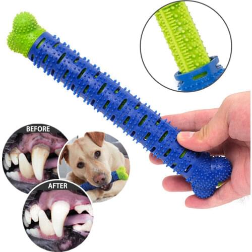 Puppy Brush Dog Toothbrush Chew Toy Stick Cleaning Massager Pet Teeth Cleaning Toys Multifunctional Silicone Doggy Dental Care