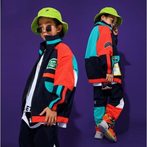 Hip Hop Dance Costumes Kids Colorful Jazz Stage Rave Outfit Child Street Dance Performance Clothes Practice Wear 2 Pcs DC2892