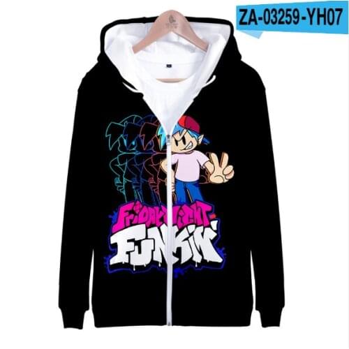 Friday Night Funkin Hooded Sweatshirt New Streetwear Zipper Hoodie Sweatshirt Harajuku 3D Popular Hot Simple New Zipper
