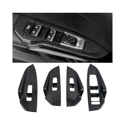 Carbon Fiber Door Window Lift Switch Cover Trim 4pcs For Kia Optima K5 2020-2021