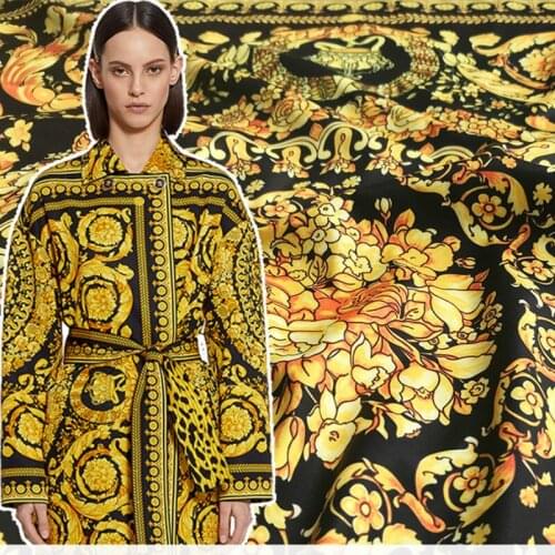 Printed polyester fabric brand baroque windbreaker fabric fashion handmade DIY fabric wholesale polyester cloth