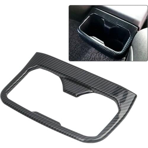 Rear Water Cup Holder Cover Trim Carbon Fiber Style ABS Fit for Toyota Tacoma 2016 2017 2018 2019 2020