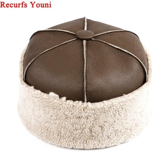 Winter Warm Fur Hat Men Women 100% Fur One Soft Watermelon Bonnet Female Fleece Portable Windproof Beanie male Wool Bomber Caps