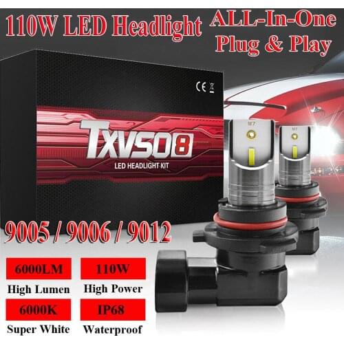 2pcs 9005 9006 9012 Car LED Fog Lights Headlight Bulbs DC 12-24V 6000LM 6000K White Auto Fog Lamp Drop Shipping