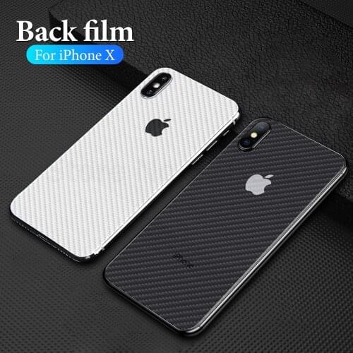 5Pcs Carbon Fiber For iphone XS 7 8 XR X 6 6S XS Max 7 8 Plus 6 6S Plus Phone Back Screen Protector Sticker Transparent Film